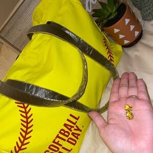 Yellow Softball/Baseball Tote Bag with matching earring bundle sets!
